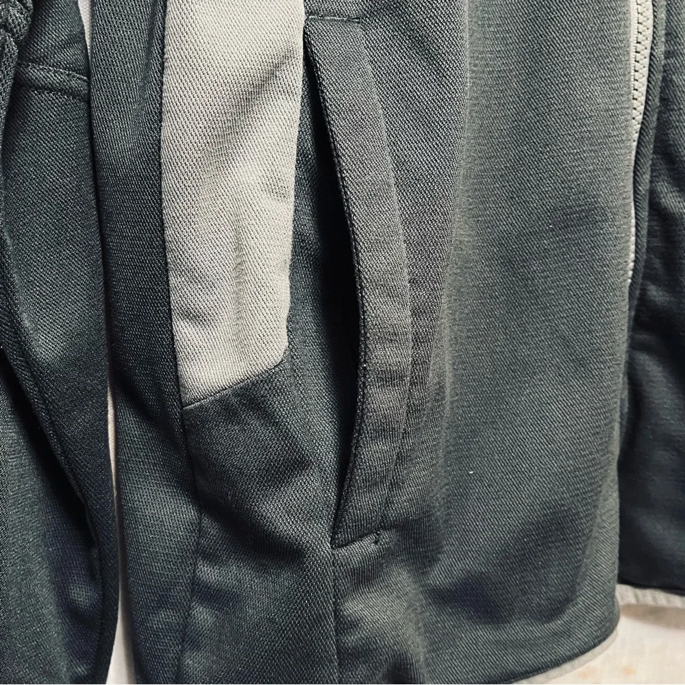 Vtg‎ STARTER Track Jacket Mens S Grey Colorblock Full Zip Pockets Activewear Y2K